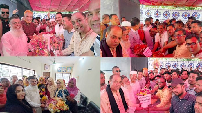 ড. জালাল উদ্দিনকে ফুলেল শুভেচ্ছা