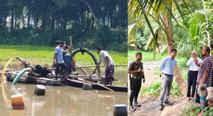 শাহরাস্তিতে বালু উত্তোলনের দায়ে এক লাখ টাকা জরিমানা