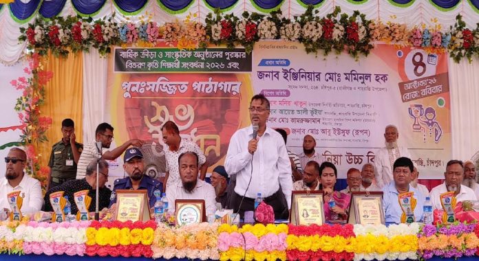 শাহরাস্তি ওয়ারুক রহমানিয়া উচ্চ বিদ্যালয়ের পুনঃসজ্জিত পাঠাগার উদ্বোধন